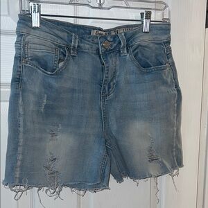 Indigo Rein Light Blue Distressed Jean Shorts